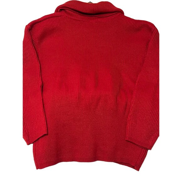 Vintage Red Turtleneck Sweater XL By Michael Carrie Long Sleeve Acrylic - Picture 6 of 15